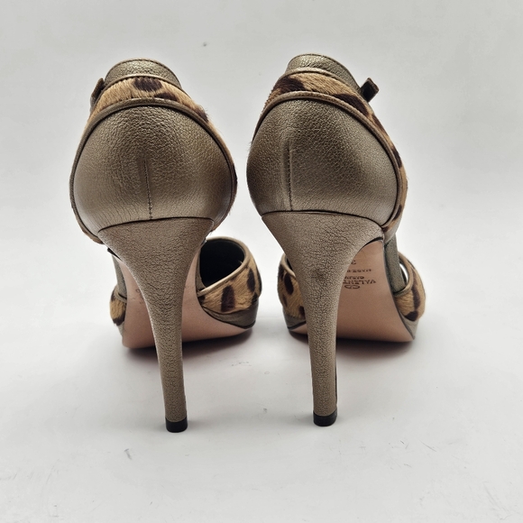 Valentino Garavani animal print pony hair leather Brown pumps heels 35.5 5 - Picture 6 of 9